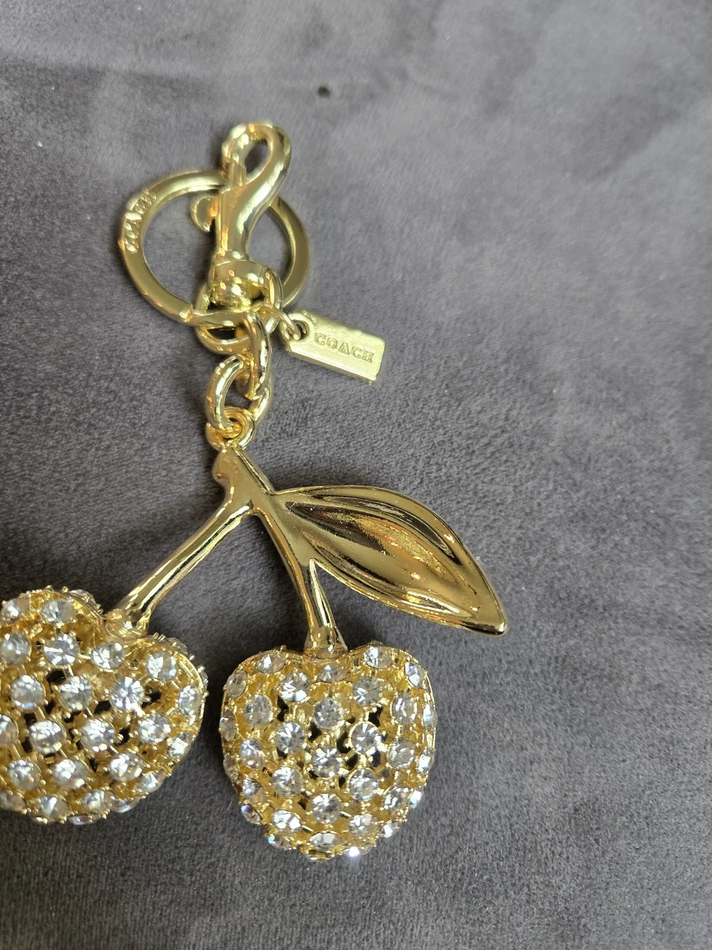 Coach Gold Tone Logo Keychain Charm - Picture 2 of 5